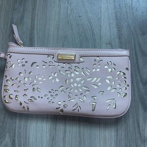 Nine West Pink cut out wristlet wallet clutch